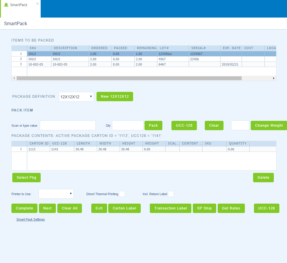 3PL Central Smartpack Dashboard to help automate and verify 100% packing accuracy
