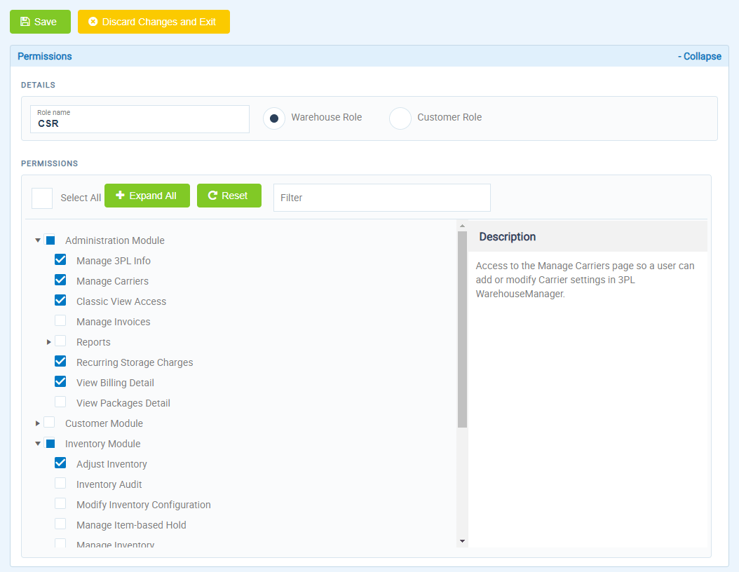 3PL Central customer facing web portal to set-up specific warehouse & customer permissions 3PL Central customer facing web portal to set-up specific warehouse & customer permissions