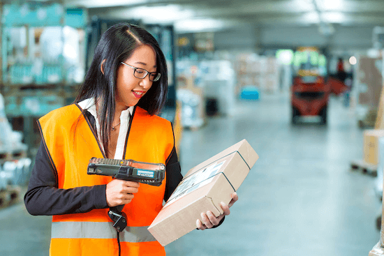 Small Parcel Shipping for Today’s Warehouses with 3PL Central. Girl scanning package. Small Parcel Shipping for Today’s Warehouses with 3PL Central. Girl scanning package.
